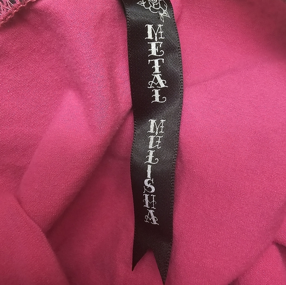 Metal Mulisha Vintage Lace Animal Print Sexy Tank Top Medium Sinful Black Pink - Picture 3 of 7